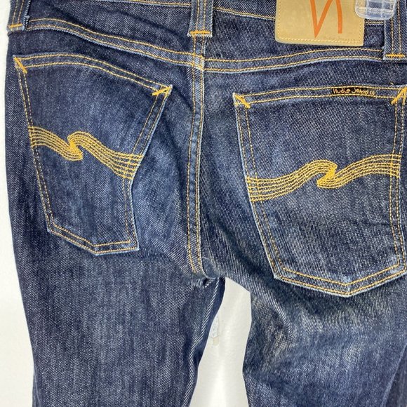 NUDIE Jeans CO Tight LOng John Blue Jeans Men's 26 x 34 Organic Stretch Denim - Picture 7 of 11